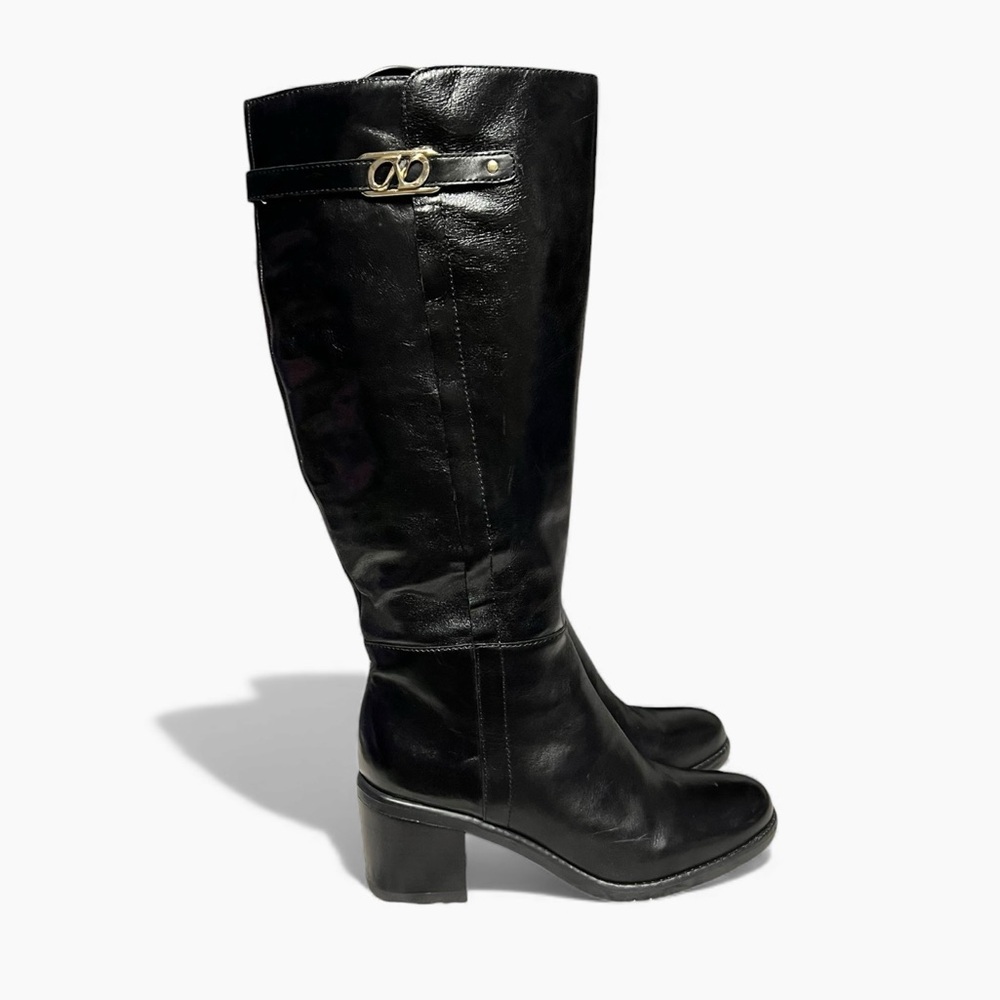 🌻NEW w/box Naturalizer Fannie  Black Leather Knee High Comfort Boot Size 10
